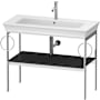 Duravit White Tulip 38-3/4" Rectangular Brass Console Bathroom Sink with Single Faucet Hole Satin Matte Graphite