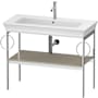 Duravit White Tulip 38-3/4" Rectangular Brass Console Bathroom Sink with Single Faucet Hole Satin Matte Taupe