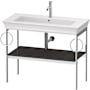 Duravit White Tulip 38-3/4" Rectangular Brass Console Bathroom Sink with Single Faucet Hole High Gloss Graphite
