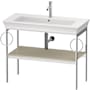 Duravit White Tulip 38-3/4" Rectangular Brass Console Bathroom Sink with Single Faucet Hole High Gloss Taupe