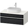 Duravit Zencha 40" Single Wall Mounted Vanity Cabinet - Less Vanity Top Black Oak