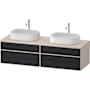 Duravit Zencha 63" Double Wall Mounted Vanity Cabinet - Less Vanity Top Black Oak