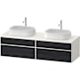 Duravit Zencha 63" Double Wall Mounted Vanity Cabinet - Less Vanity Top Black Oak