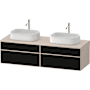 Duravit Zencha 63" Double Wall Mounted Vanity Cabinet - Less Vanity Top Black Line Structure