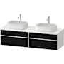 Duravit Zencha 63" Double Wall Mounted Vanity Cabinet - Less Vanity Top Black Line Structure