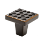 Du Verre Argyle 1-1/4" Square Designer Textured Cabinet Knob / Drawer Knob Oil Rubbed Bronze
