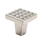 Du Verre Argyle 1-1/4" Square Designer Textured Cabinet Knob / Drawer Knob Satin Nickel