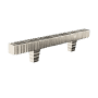 Du Verre Forged 3 - 3" Center to Center Textured Square Bar Luxury Industrial Designer Cabinet Handle / Drawer Pull Satin Nickel