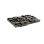 Du Verre Offset 1" Center to Center Textured Geometric Mosaic Cabinet Handle / Drawer Pull Antique Brass