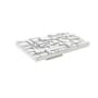 Du Verre Offset 1" Center to Center Textured Geometric Mosaic Cabinet Handle / Drawer Pull White