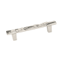 Du Verre Rio 3-1/2" Center to Center Modern Rectangular Tribal Textured Luxury Designer Cabinet Bar Handle / Drawer Bar Pull Satin Nickel