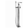 DXV Square Floor Mounted Tub Filler - Includes Hand Shower Polished Chrome
