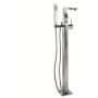 DXV Square Floor Mounted Tub Filler - Includes Hand Shower Brushed Nickel