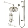 DXV Modulus Thermostatic Shower System with Shower Head, Hand Shower, Slide Bar, Shower Arm, Hose, and Valve Trim - No Shared Functions Platinum Nickel
