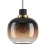 Eglo Oilella 8" Wide Commercial Mini Pendant Structured Black / Vaporized Amber