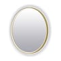 Electric Mirror Brilliance 24" W x 36" H Circular Framed Bathroom Wall Mirror with Light Brushed Brass