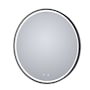 Electric Mirror Brilliance 36" Diameter Circular Framed Bathroom Wall Mirror with Light Matte Black