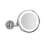 Electric Mirror Blush 9" Diameter Circular Framed Bathroom Wall Mirror with Light Brushed Stainless