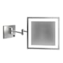 Electric Mirror Elixir 8" W x 8" H Square Framed Bathroom Wall Mirror with Light Brushed Stainless