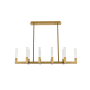 Elegant Lighting Noemi 48" Wide LED Crystal Linear Pendant Satin Gold
