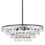 Elegant Lighting Ella 6 Light 28" Wide Crystal Waterfall Chandelier with Clear Crystal Accents Black