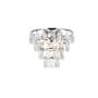 Elegant Lighting Ella 3 Light 12" Wide Semi-Flush Waterfall Ceiling Fixture with Clear Crystal Accents Chrome
