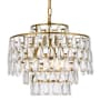 Elegant Lighting Mila 3 Light 16" Wide Crystal Pendant with Clear Crystal Accents Brass