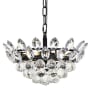 Elegant Lighting Emilia 3 Light 14" Wide Crystal Pendant with Clear Crystal Accents Black