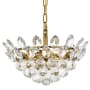 Elegant Lighting Emilia 3 Light 14" Wide Crystal Pendant with Clear Crystal Accents Brass