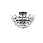 Elegant Lighting Emilia 3 Light 14" Wide Semi-Flush Bowl Ceiling Fixture with Clear Crystal Accents Black