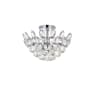 Elegant Lighting Emilia 3 Light 14" Wide Semi-Flush Bowl Ceiling Fixture with Clear Crystal Accents Chrome