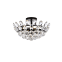 Elegant Lighting Emilia 3 Light 16" Wide Semi-Flush Bowl Ceiling Fixture with Clear Crystal Accents Black