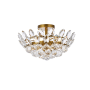 Elegant Lighting Emilia 3 Light 16" Wide Semi-Flush Bowl Ceiling Fixture with Clear Crystal Accents Brass