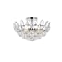 Elegant Lighting Emilia 3 Light 16" Wide Semi-Flush Bowl Ceiling Fixture with Clear Crystal Accents Chrome
