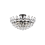 Elegant Lighting Emilia 5 Light 18" Wide Semi-Flush Bowl Ceiling Fixture with Clear Crystal Accents Black