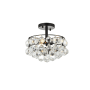 Elegant Lighting Savannah 3 Light 12" Wide Semi-Flush Bowl Ceiling Fixture with Clear Crystal Accents Black