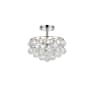 Elegant Lighting Savannah 3 Light 12" Wide Semi-Flush Bowl Ceiling Fixture with Clear Crystal Accents Chrome