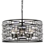 Elegant Lighting Kennedy 5 Light 24" Wide Crystal Drum Chandelier with Clear Crystal Accents Black