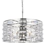 Elegant Lighting Kennedy 5 Light 24" Wide Crystal Drum Chandelier with Clear Crystal Accents Chrome