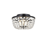 Elegant Lighting Cora 3 Light 10" Wide Semi-Flush Bowl Ceiling Fixture with Clear Crystal Accents Black