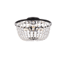 Elegant Lighting Cora 3 Light 13" Wide Semi-Flush Bowl Ceiling Fixture with Clear Crystal Accents Black