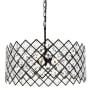 Elegant Lighting Lyla 5 Light 21" Wide Crystal Drum Chandelier with Clear Crystal Accents Black