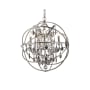 Elegant Lighting Geneva 5 Light 20" Wide Crystal Pendant with Silver Shade Royal Cut Crystals Polished Nickel