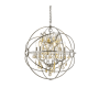 Elegant Lighting Geneva 6 Light 25" Wide Crystal Chandelier with Golden Teak Royal Cut Crystals Polished Nickel