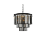 Elegant Lighting Sydney 9 Light 20" Wide Crystal Mini Chandelier with Silver Shade Royal Cut Crystals Matte Black