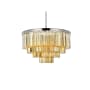 Elegant Lighting Sydney 17 Light 32" Wide Crystal Chandelier with Golden Teak Royal Cut Crystals Polished Nickel