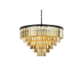 Elegant Lighting Sydney 33 Light 44" Wide Crystal Chandelier with Golden Teak Royal Cut Crystals Matte Black