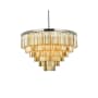 Elegant Lighting Sydney 33 Light 44" Wide Crystal Chandelier with Golden Teak Royal Cut Crystals Polished Nickel