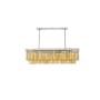 Elegant Lighting Sydney 12 Light 50" Wide Crystal Linear Chandelier with Golden Teak Royal Cut Crystals Polished Nickel