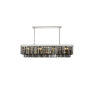 Elegant Lighting Sydney 12 Light 60" Wide Crystal Linear Chandelier with Silver Shade Royal Cut Crystals Polished Nickel